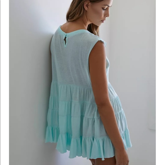 NWT Urban Outfitters Out from Under Mia Lace Up Mint Blue Green Romper XS S M - Picture 3 of 7